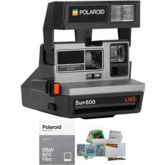 Instant Cameras Polaroid 600 Sun600 LMS Silver Camera with Black and White Instant Film Bundle