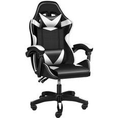 Simple Deluxe Ergonomic Gaming Chair Without Footrest - Black/White