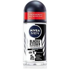 Nivea Deos Nivea MEN Black & White Invisible Roll-On Deodorant ml, Antiperspirant with Anti-Stain Formula, 48-Hour Protection