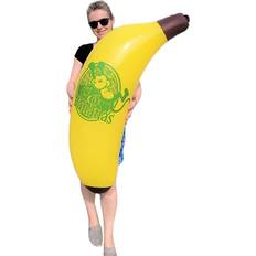 2 PACK Cool Yellow Inflatable Banana (46 Vinyl. Safe Inflate Fruit. Pool Toy. Party Decoration
