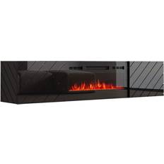 Electric fireplaces wall mounted Fireplaces Luxe EF Wall Mounted Electric Fireplace Modern 72 TV Stand Black