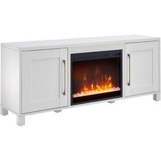 Fireplaces Camden&Wells Chabot Crystal Fireplace TV Stand for TVs up to 65" White