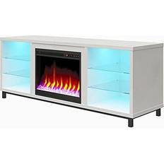 Pemberly Row Modern Fireplace TV Stand for TVs up to 70" in White