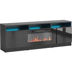 Modern tv stand with fireplace Reno 05 Electric Fireplace Modern 63 TV Stand Black