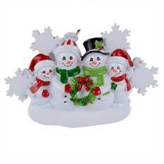 WorldWide 2022 Snowman Custom Family of 4 Christmas Tree Ornament 3.2"