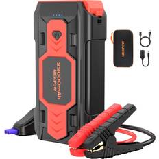Batteries & Chargers NEXPOW Battery Jump Starter 2500A 22000mAh Car Jump Starter (up to 8.0L Gas/8L Diesel Engines) 12V Car Battery Booster Pack with USB Quick Charge 3.0 and 4 LED Modes Red Blue Warning