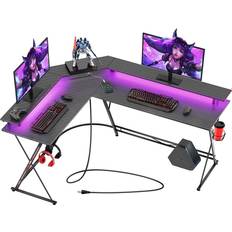 Seven Warrior L Shaped Gaming Desk - Black
