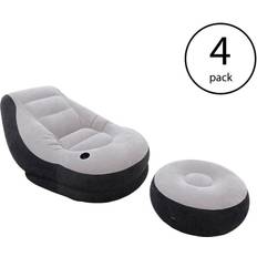 Intex Camping Furniture Intex Inflatable Ultra Lounge Chair With Cup Holder And Ottoman Set (4 Pack)
