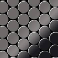 Alloy - Mosaic tile massiv metal Titanium Smoke mirror dark grey 1.6mm thick