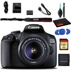 Digital Cameras Canon EOS 2000D DSLR Camera with EF-S 18-55 mm f/3.5-5.6 III Lens (International) with Cleaning Kit, and Memory Kit