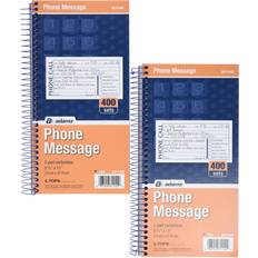 Wireless Landline Phones Adams Phone Message Books, 5.5" x 11" 400 Sets/Book, 2/Pack (SC1154-2D) White