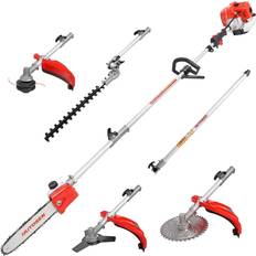 Branch Saws HUYOSEN Gas Pole Saw, 45CC 2-Cycle Pole Saws for Tree Trimming 8.2 FT to 11.4 FT Extension with Multifunctional 5 in 1 Weeder Eater, Hedge Trimmer, Chinsaw, Brush Cutter and 3T Blade