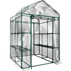 Pure Garden Greenhouses Pure Garden 12-Tier Walk-In Greenhouse Stainless Steel PVC Plastic