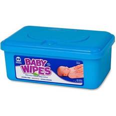 AmerCareRoyal Baby Wipes Tub, White, 80/Tub, 12/Case