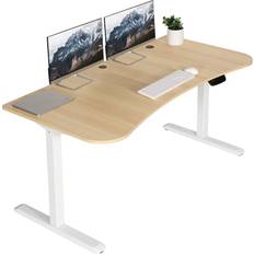 Vivo Light Wood Stand Up Desk Frame