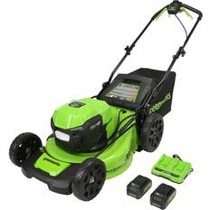 Cordless lawn mowers with batteries Lawn Mowers Greenworks - 21" 48-Volt 24V Self Propelled Behind Lawn Mower Battery Powered Mower