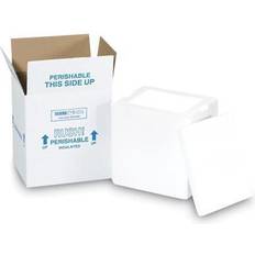 White Corrugated Boxes PKGINGWHOL Box,insul,8x6x12,1.5" Thk PKG212C