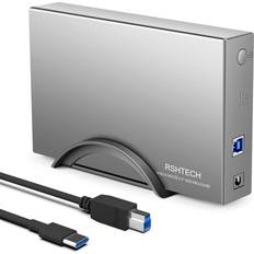 External Enclosures USB C Aluminum Hard Drive Enclosure RSHTECH Type C to SATA External Hard Drive Dock Case for 3.5inch HDD SSD, Support UASP & 16TB Drives (RSH-339C)