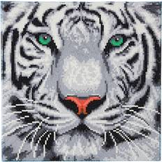 Diamond Paintings Aucune Craft Buddy White Tiger Face DIY Crystal Art Canvas Kit