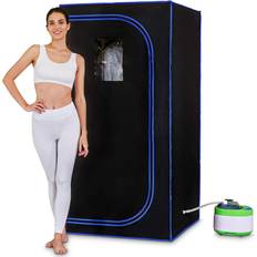 Portable sauna SereneLife 1-Person Indoor Portable Full Size Home Spa Steam Sauna with Remote