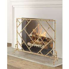 Bamboo Design Single Panel Fireplace Screen
