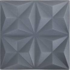 Sheet Materials vidaXL (origami grey, 24) 48x 3D Wall Panels Origami Grey Self-adhesive Wall Panel Cover Decor