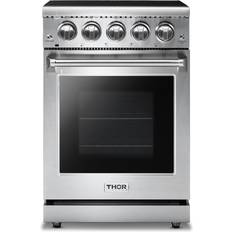 Ceramic Ranges Thor Kitchen HRE2401 3.73 Ft. Capacity Range with Heavy Duty Control Silver
