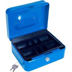 Trademark Global 8-Compartments Small Part Organizer Key Lock Blue Cash Box  with Coin Tray • Price »
