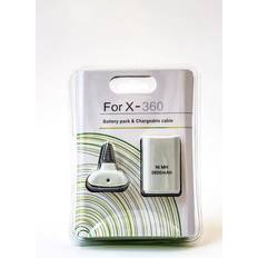 Xbox play and charge kit Gaming Accessories Old Skool Xbox 360 Play & Charge Kit Battery and Charging cable -White