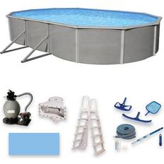 Blue Wave Swimming Pools & Accessories Blue Wave Oval 216"x396" Belize Steel Wall Pool Package
