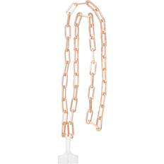 Mobile Phone Accessories Anne Klein Women's Apple Airpod Rose Gold-Tone Mixed Metal Chain Rose Gold-Tone