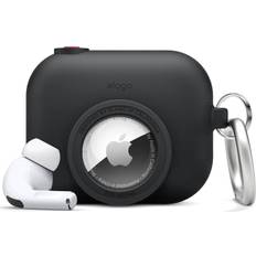 Headphone Accessories Elago Snapshot Cover Compatible with Apple AirPods Pro, Compatible with AirTags[Black] Cute Classic Camera Design, Locator Case, Drop Protection, Key Ring Included, Tracking Device Not Included