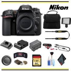 Nikon Full Frame (35 mm) DSLR Cameras Nikon D7500 DSLR Camera Advanced Bundle Body W/ Bag, Extra Battery, LED Light, Mic, and More