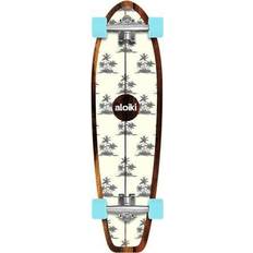 Longboards Aloiki Cruiser Skateboard (Palms) Hvid/Brun/Grå