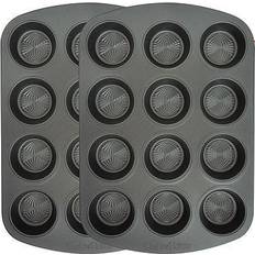 Sheet Pans Taste of Home Set 2 12 Cup Non Stick Metal Muffin Tray