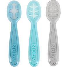 Nuby 3pk 3 Stage Infant Silicone Dipping Spoons Blue & Gray