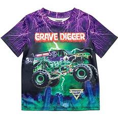 Monster Jam Grave Digger Big Boys Graphic T-Shirt Purple/Green 18-20