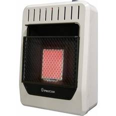 White Gas Fires ProCom Heating 10,000 BTU Infrared Propane Gas Space Heater Vent Free, White
