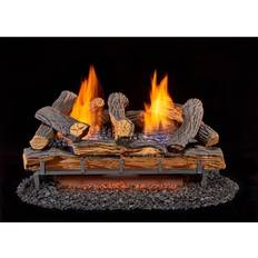 Red Fireplaces Duluth Forge Split Red Oak 24 in. Vent-Free Gas Fireplace Logs With Thermostat