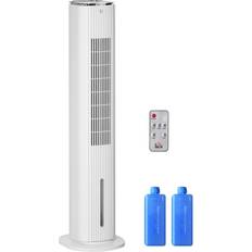 Humidifiers Homcom Portable Swivel 3-Mode Air Conditioner Humidifier Cooling Fan, Remote White
