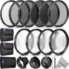 Camera Lens Filters 58MM Complete Lens Filter Accessory Kit (UV, CPL, ND4, ND2, ND4, ND8 and Macro Lens Set) for Canon EOS 70D 77D 80D 90D Rebel T8i T7 T7i T6i T6s T6 SL2 SL3 DSLR Cameras