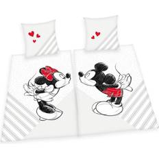 Bettwäsche-Sets MCU Mickey og Minnie Mouse Sengetøj Partnerpakke- 100 procent
