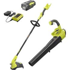 Ryobi Leaf Blowers Ryobi Trimmers 40-Volt Lithium-Ion Cordless Attachment Capable String Trimmer, 4.0 Ah Battery and Charger Included