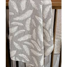 Baby Blankets Crane Baby Cotton Muslin Jacquard Blanket in Grey Feather 100% Cotton