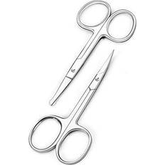 Curved and Rounded Facial Hair Scissors for Men Mustache, Nose Hair & Beard Trimming Scissors, Safety Use for Eyebrows, Eyelashes, and Ear Hair Pr