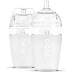 Inttero Pre-loadable Anti-Colic Baby Bottle 9oz 2-Pack Stylish White