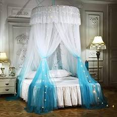 Bed Accessories Mengersi Pirncess Bed Canopy for & Adults with Lights,Round Dome Ombre Canopy