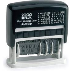 Stamps 2000 Plus Stamps Black Black 12-in-One Printer Line Dater & Message Stamp