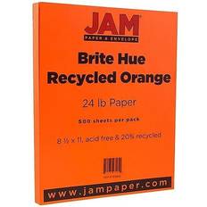 Jam Paper Smooth Colored 24 lbs, 8.5 x 11, Orange Recycled, 500 Sheets/Ream (103655B) Quill Orange