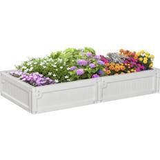 Outdoor Planter Boxes OutSunny 4 2 Collapsible Raised Garden Bed Light Elevated Planter
